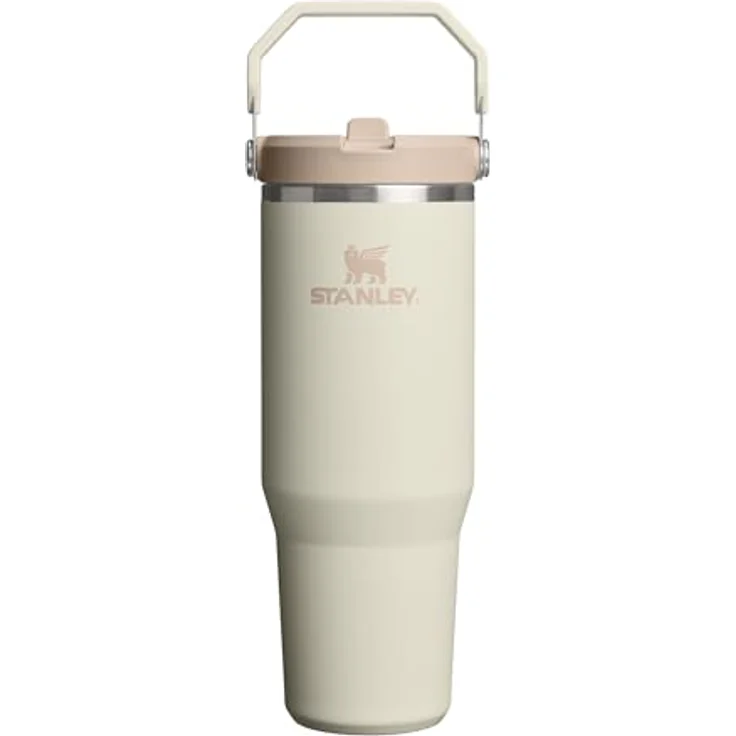STANLEY 1913 Flip Straw Tumbler, 0.89L Thermosflasche mit Strohhalm, hält 12+ Stunden kalt, spülmaschinenfest, BPA-frei, Cream – Bild 1