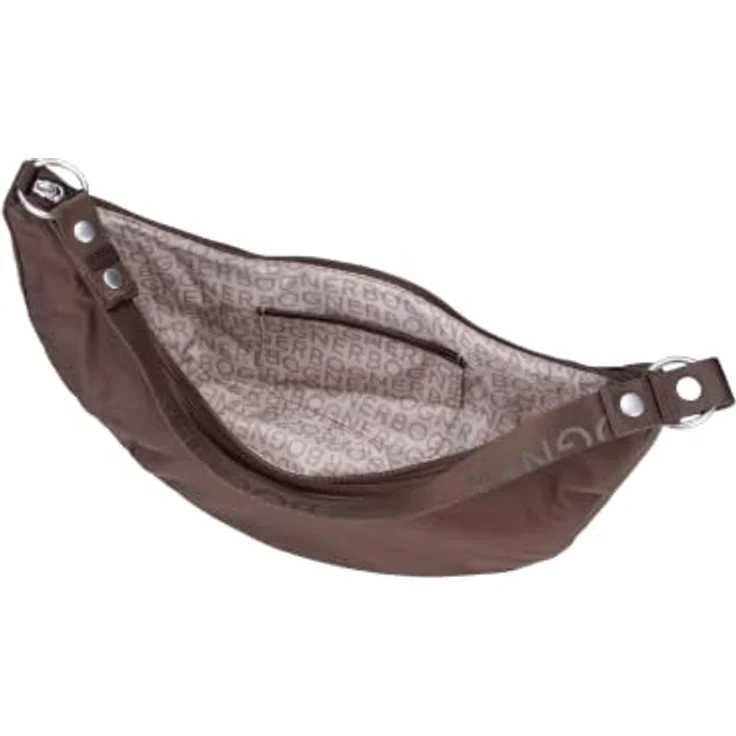 BOGNER Schultertasche Maxon Kyla, Damen Schultertasche aus Nylon in Dunkelbraun, 9.5 cm x 16 cm – Bild 4