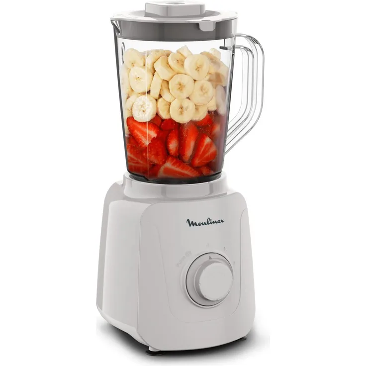 Moulinex Blendforce Essential LM410B, Standmixer mit 1,85 l Kapazität, Pulsfunktion, Eis-Crusher, 450 W, Grau