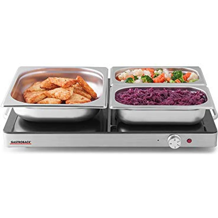 GASTROBACK Warming Tray, Speisenwärmer, Tellerwärmer, 400 Watt, extra große Heizfläche #42491 Design Warmhalteplatte, satiniertes Thermo-Designglas, schwarz, silber – Bild 5