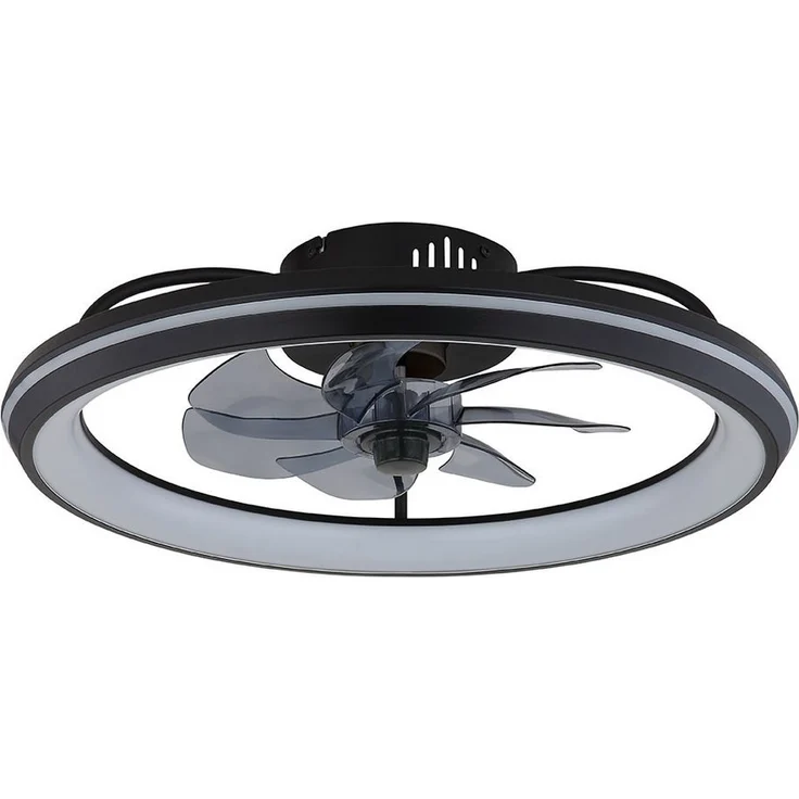 GLOBO LIGHTING Deckenventilator CCT Dimmer mit LED, Fernbedienung, 6 Geschwindigkeitsstufen, schwarz-matt, 50 cm Durchmesser