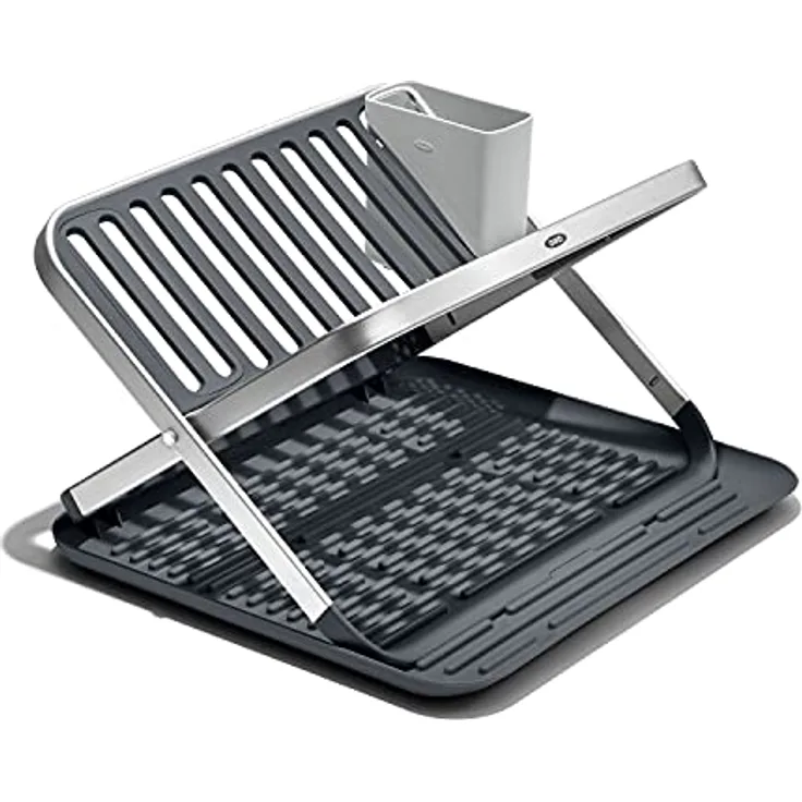 OXO Good Grips-Geschirrständer aus Aluminium - Einklappbarer