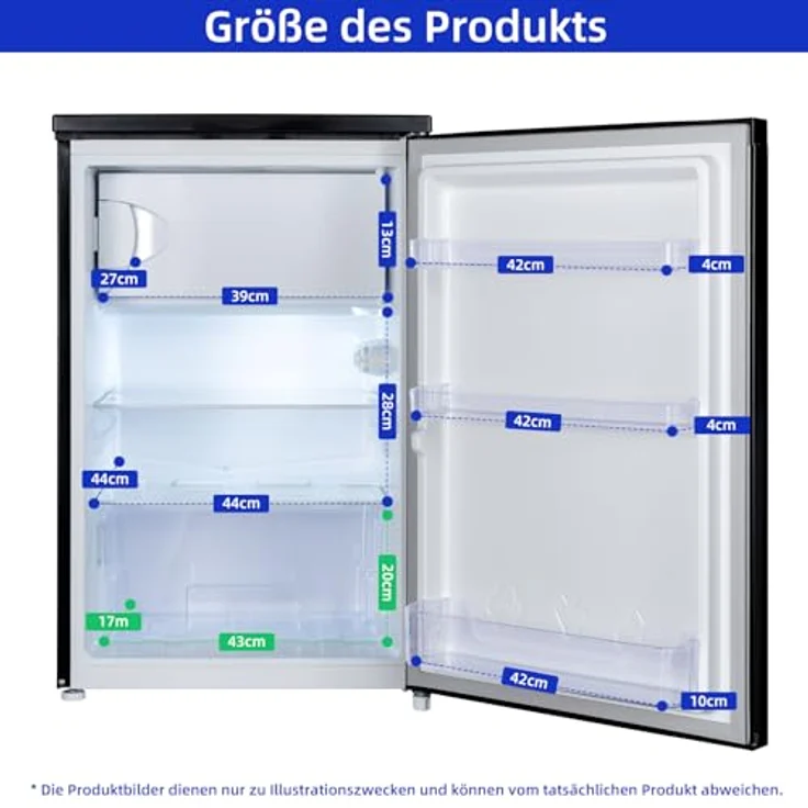 CHIQ 107 Liter Kühlschrank, Schwarz, Mikro-Gefrierfach, Vario Box, Geräuscharm, 12 Jahre Garantie auf den Kompressor - Preisvergleich – Bild 2