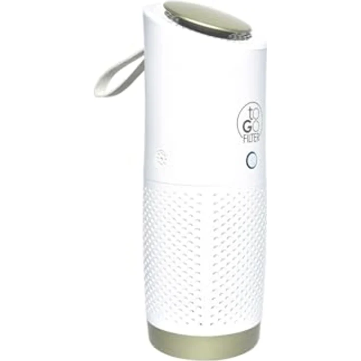 toGo Filter Luftreiniger to-go tragbar mit Akku Batterie, Mini Luftreiniger klein für Tische Räume Autos, Raumgröße: unbegrenzt, HEPA 13 für Allergiker Pollen Staub Asthmatiker Raucher (Weiß) – Bild 2