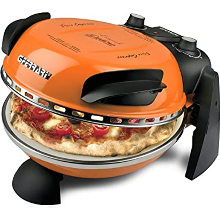 G3 Ferrari G10006 Pizza Express Delizia, Pizzaofen mit einstellbarem Thermostat bis 400°C, 1200 W, Orange – Bild 1