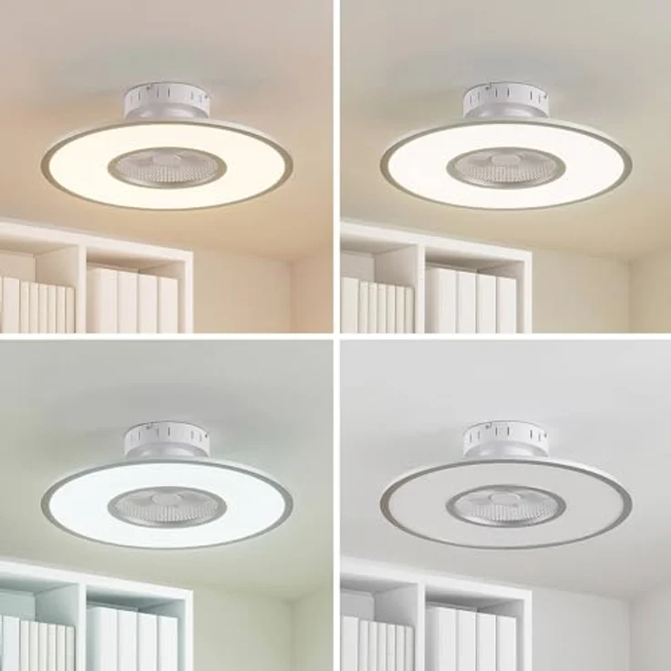 Lindby LED Romea dimmbar mit Leselampe, moderne Wohnzimmerleuchte in Alu, 1-flammig mit Fernbedienung und energiesparendem Leuchtmittel – Bild 4