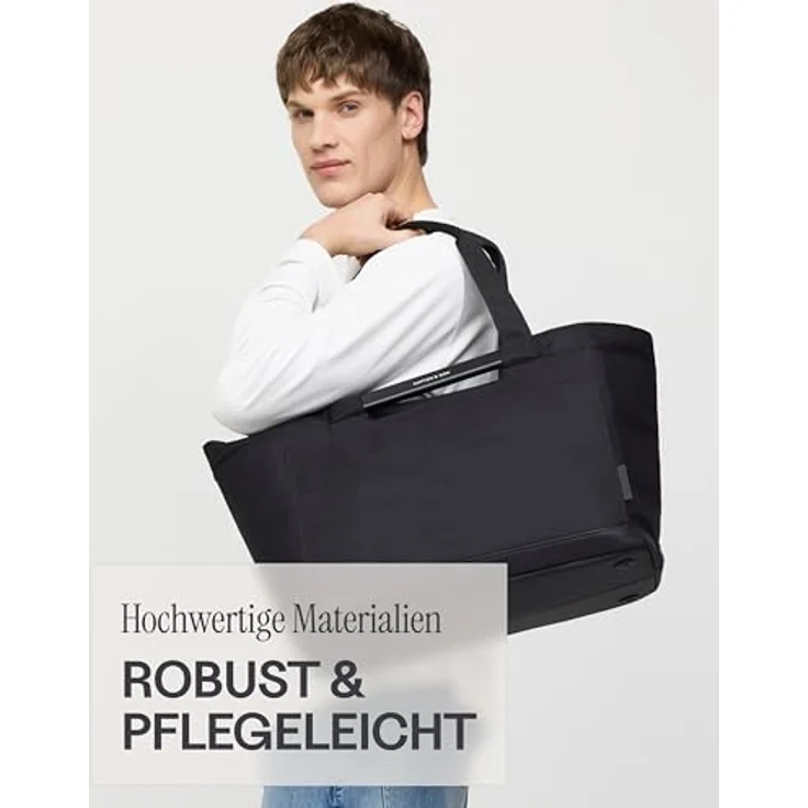 Kapten & Son Vaasa Shopper Tasche, 48 cm, schwarz, 100% Polyester, 28 cm x 30.5 cm – Bild 6