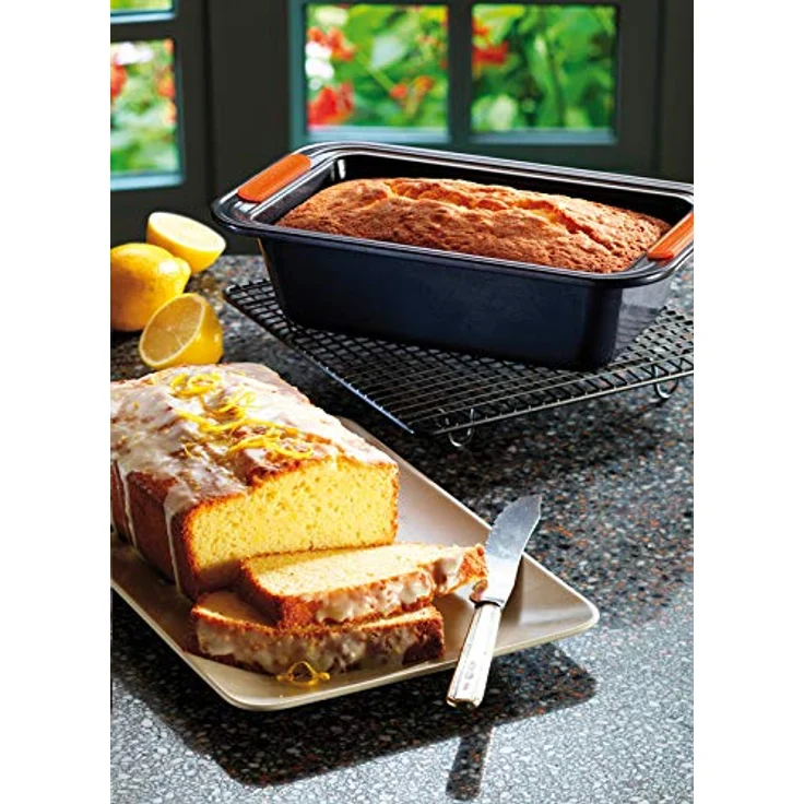 Le Creuset Antihaft Kastenform, Rechteckig, 23,5 x 13,5 cm, PFOA-frei, Sauerteigbeständig, Aus Karbonstahl gefertigt, Anthrazit-Orange – Bild 3