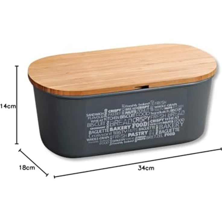 KESPER for kitchen & home Brotkasten, Kunststoff, Bambus, 1-tlg, mit Deckel als Schneidbrett – Bild 8
