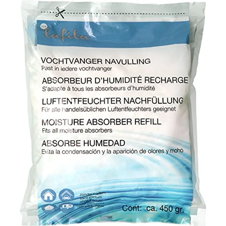 Bluecraft Nachfüll-Granulat für Luftentfeuchter, 450 g Vliesbeutel, neutral zur Regulierung der Luftfeuchtigkeit