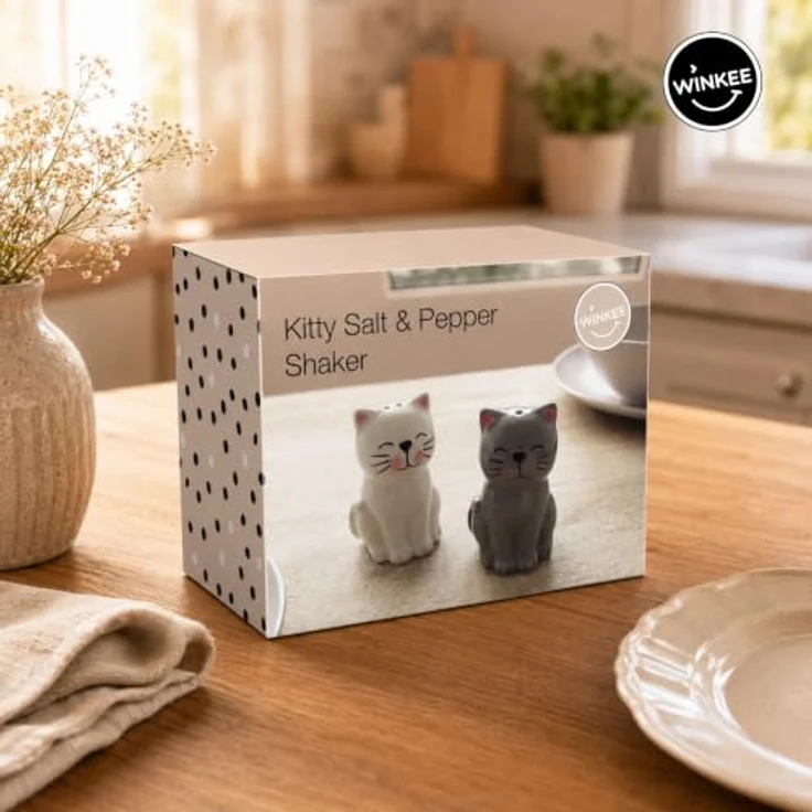 Winkee Salz- und Pfefferstreuer Set Katzen, kreative Keramikdesigns für jeden Tisch – Bild 5