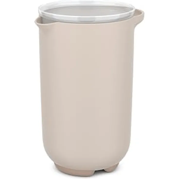 Mepal Rührbecher mit Deckel Chef it - Verschließbar, in der Kühlschranktür - Rutschfester Boden - Mikrowellen- und Spülmaschinengeeignet - 1000 ml - Chalk