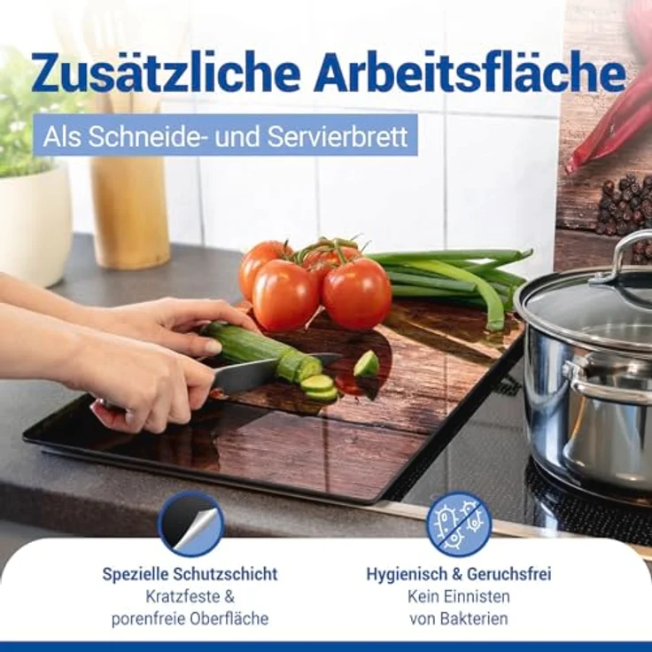 Allstar Glasabdeckplatten Pepper - 2er Set, Kochplattenabdeckung für Glaskeramik-Kochfelder, Gehärtetes Glas, 30 x 0,8 x 52 cm, mehrfarbig – Bild 6