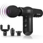 VITALmaxx Mini Massage Gun, Elektrische Muskelmassage mit 4 Aufsätzen, 5 Intensitätsstufen, 1800mAh Akku für bis zu 50 Minuten Laufzeit [Schwarz]