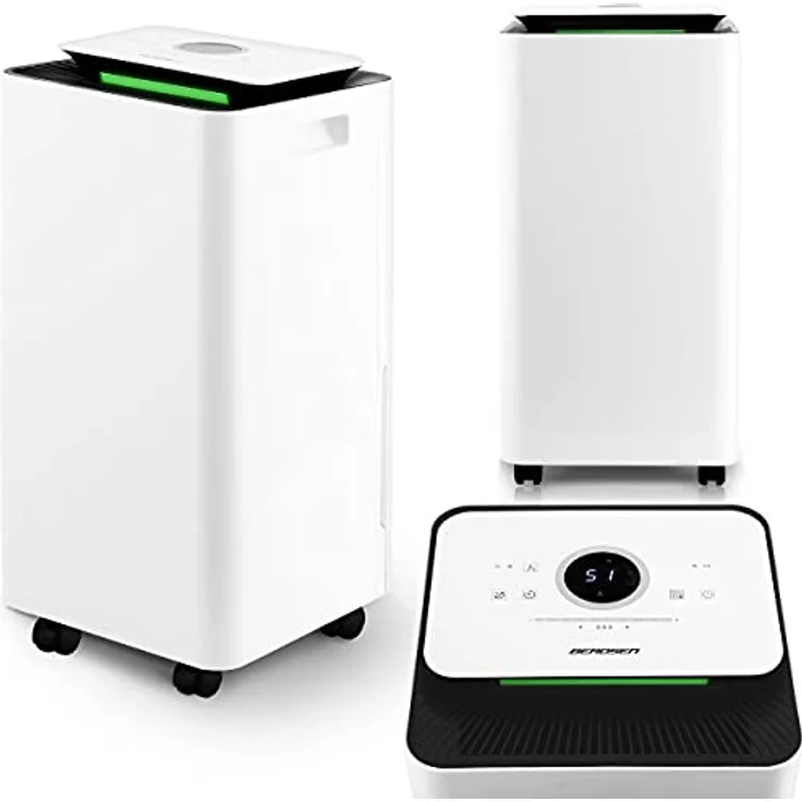 Berdsen - BD-521 Kompressor-Luftentfeuchter mit Ventilator und Wäschemodus - Feuchtabsorber - für große Räume bis 60m³ - 12l pro Tag - Elektrisch - Weiß – Bild 1