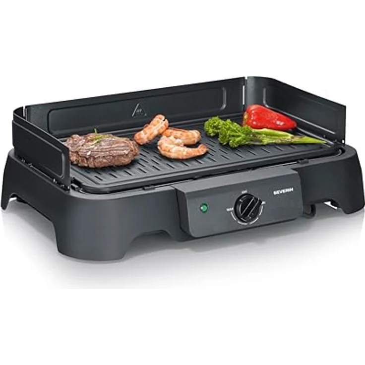 Severin PG 8595 Tischgrill, Elektrogrill für Innen- & Außennutzung, 2000W, Temperaturen 40-220°C, 39x23cm, schnelle Reinigung, schwarz: Tests, Infos & Preisvergleich