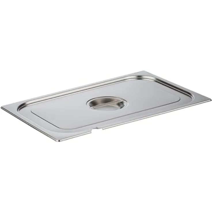 APS 81191 GN 1/1 Deckel mit Löffelaussparung, rostfreier Edelstahl, 325 mm x 530 mm/Höhe 30 mm, Gastronorm-Behälter by APS in Edelstahl-Look