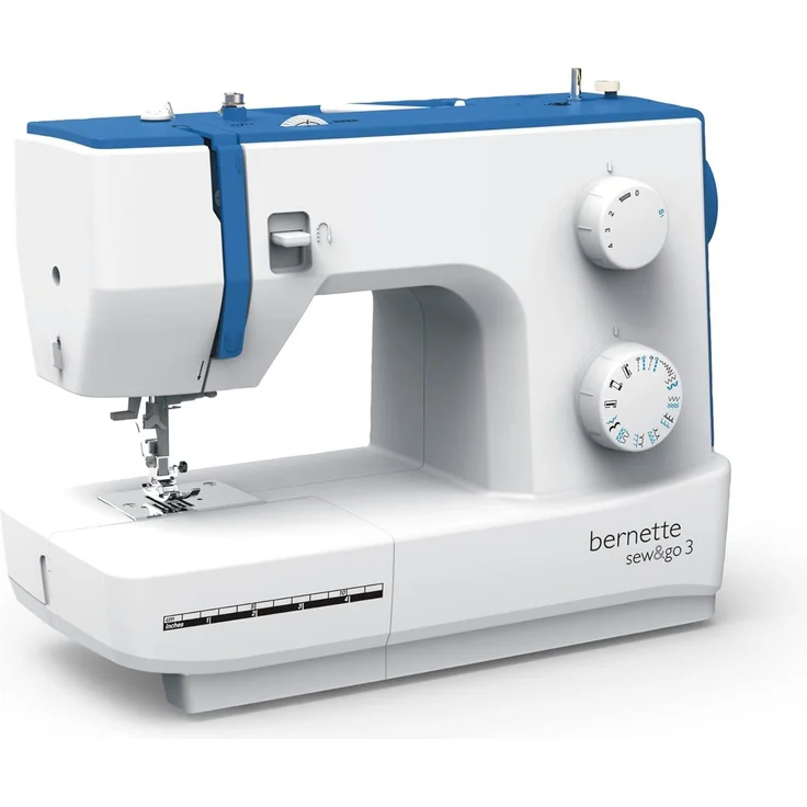 Bernette Freiarm-Nähmaschine sew&go 3, 19 Programme, Einfädelautomatik, einstellbar Stichlänge Fadenspannung Nähfußdruck, Swiss Design, LED-Nählicht, 4 Stufen Knopflochautomatik - Preisvergleich – Bild 1