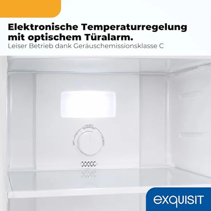 Exquisit Kühl-Gefrierkombination KGC5265-70-NF-WS-040C, 251 l, No Frost, Wasserspender, Energieklasse C, leise 39 dB, inoxlook, schmal 54 cm – Bild 7