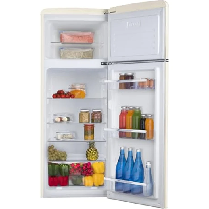 Amica DTR 374 190 B Retro Kühl-/Gefrierkombination/Beige / 144cm (H) x 55cm (B) x 62cm (T) / Retro-Design / 206 l Nutzinhalt / FrostControl – Bild 2