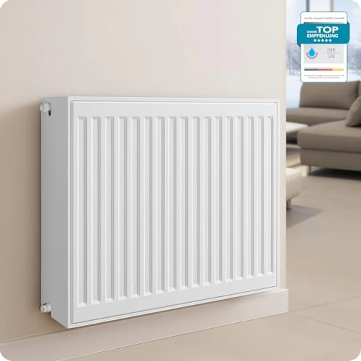 Belrad Universalheizkörper T33, Kompakt Ventilheizkörper 6 Anschlüsse, 400x800 mm, 1369 W, Reinweiß – Bild 6