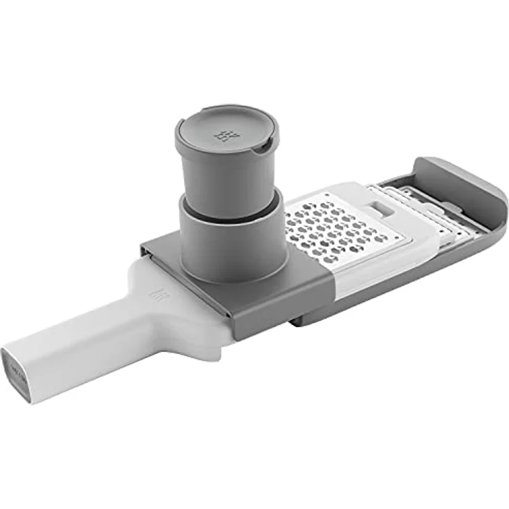 ZWILLING Z-Cut Multi-Reibe, Multifunktional, Edelstahl, 4 austauschbare Klingeneinsätze, Zwei-Wege-Reibtechnologie, Integrierte Auffangschale, Grau – Bild 2