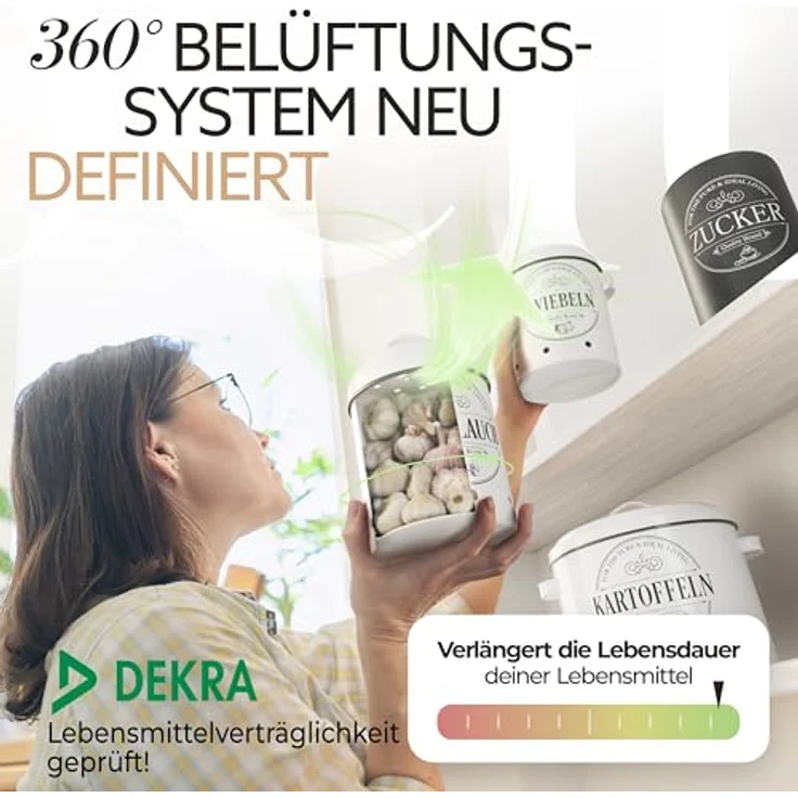 OEM IDEALTASTIC® Kartoffelbewahrungsbox 3-teilig, Vorratsdosen mit 360° Belüftungssystem für optimale Frische – Bild 4