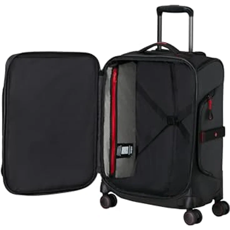 Samsonite Paradiver Light, Handgepäck Koffer 55 x 40 x 23 cm, Weichgepäck Kabinenkoffer für EasyJet & Wizz Air, 48L, Schwarz, 100% recyceltes Nylon – Bild 4