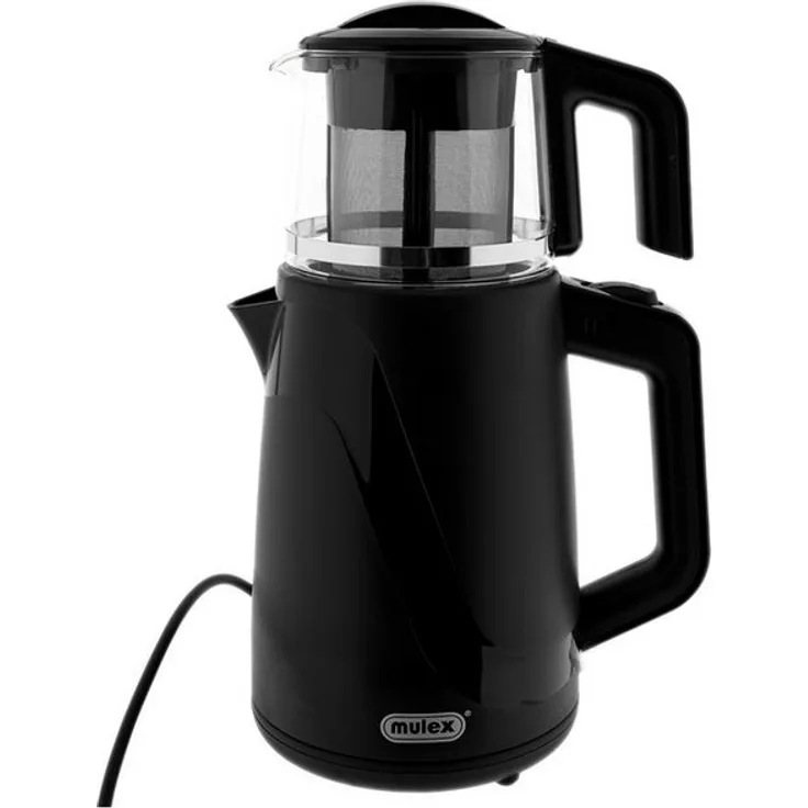 Mulex Tee Express 2-in-1 Teekocher & Wasserkocher, 1L + 2L, 1650W, Schwarz, Energiesparmodus, abnehmbarer Teebehälter