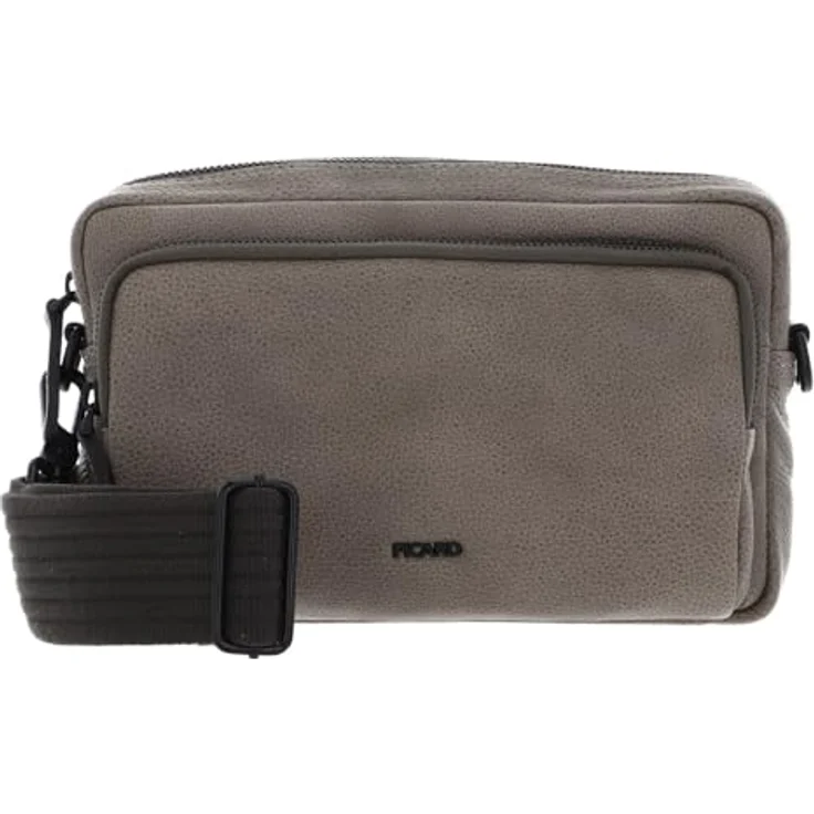 Picard Casual Umhängetasche, genarbtes Rindleder, grau, 25 x 8 x 16 cm – Bild 1