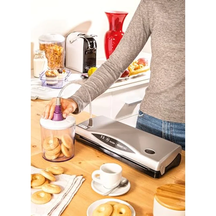 Magic Vac Futura Vakuumiergerät 150 x 390 x 80 mm 2,3 kg 140 W 230 V 50 Hz Schwarz-Weiß – Bild 5