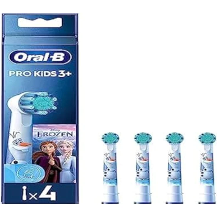 Oral-B Kids 3+ elektrische Zahnbürstenköpfe Disney Die Eiskönigin, Packung mit 4 Ersatzbürsten, sanft mit extra weichen Borsten für kleine Münder – Bild 1