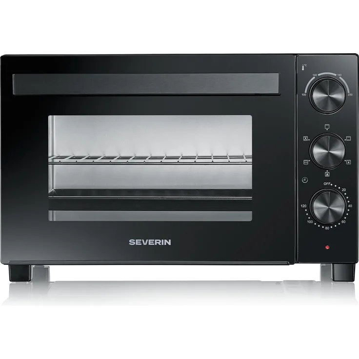 Severin SEV TO 2075, Back- /Toastofen, 30L, 1600 Watt, regulierbare Temperatur 100°C-230°C, digitaler Timer, Ober-/Unterhitze, Grill und Rotisserie
