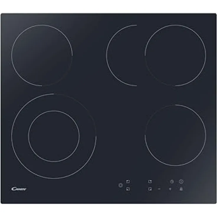 Candy CEH6DXECTT/1 Hi-Light Kochfeld/Autark/Glas Schwarz, 60 cm, Mono Touch, 4 Zonen