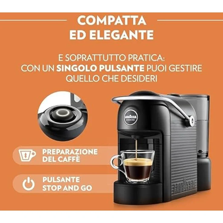 Lavazza a Modo Mio Jolie Evo Black Kapsel-Kaffeemaschine, Pad-Kaffeemaschine mit 0,6 l Wassertank, 1250 W, Schwarz – Bild 3