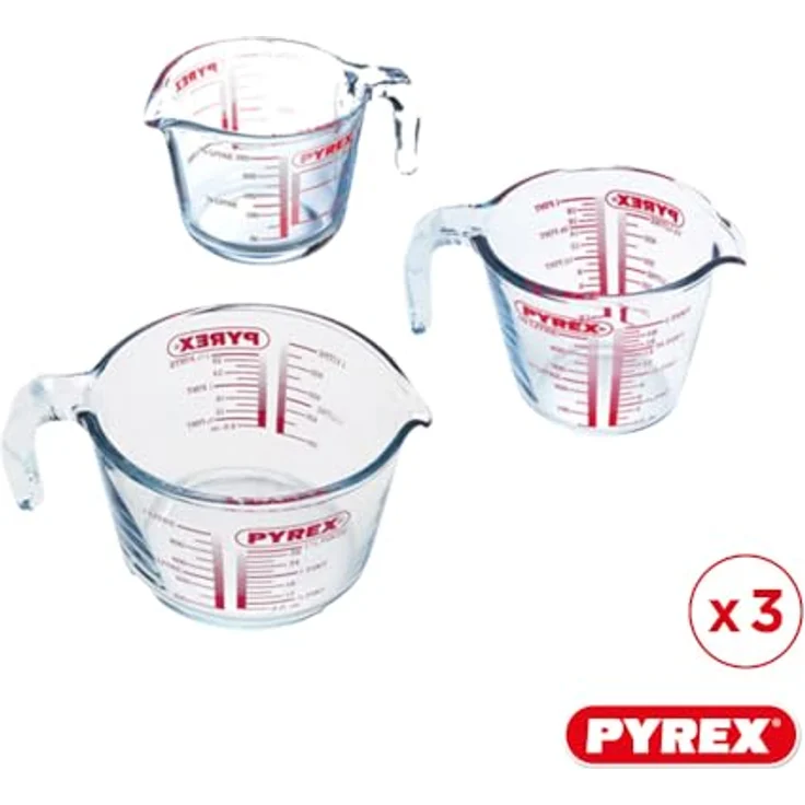 Pyrex – Messkrug aus strapazierfähigem Glas, Glas, durchsichtig, Set 3 pièces – Bild 3