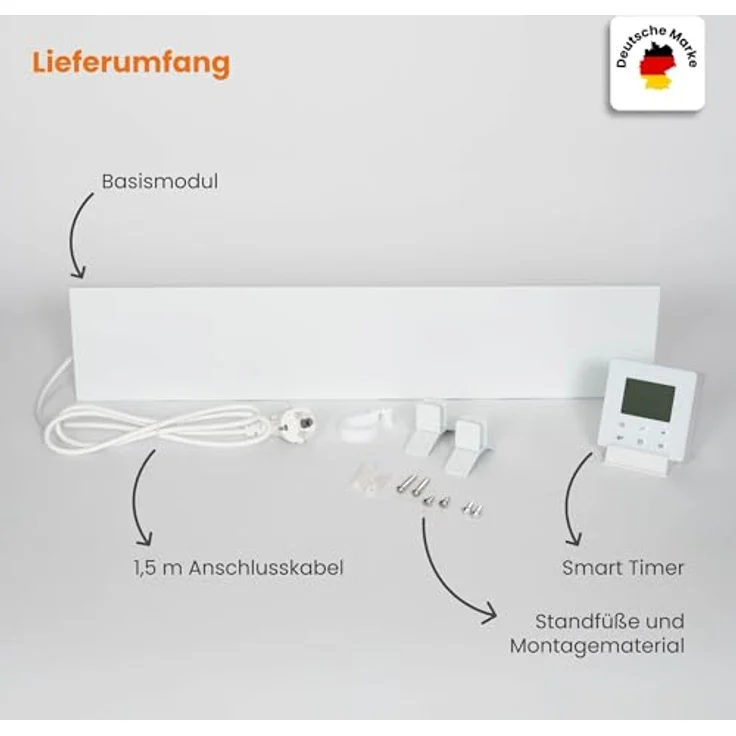 Dalsys Anti-Schimmel-Heizung 60W, Infrarot-Heizung mit Smart Timer, IP44 zertifiziert, 12 x 60 x 1,3 cm, Schimmelentferner für Wand & Bad – Bild 3