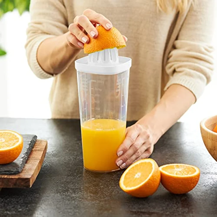 Rotho Shaker Loft 1 L Deckel weiß, inklusive Zitruspresse, Mixaufsatz, Deckel, 9,4 x 9,4 x 22,4 cm (L x B x H) – Bild 5