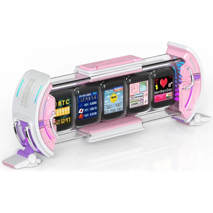 Divoom Times Gate, Tischuhr mit 5 LED-Displays, Smartphone-Benachrichtigungen und integriertem Musikvisualisierer