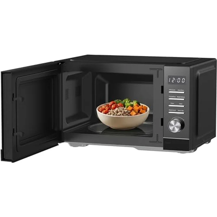 Heinner HMW-MD25DMRBK, Solo-Mikrowelle mit 25 l, 800 W, LED-Display, schwarzes Design – Bild 2