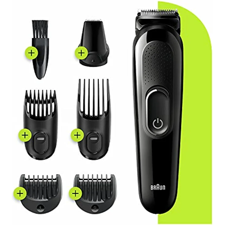 Braun 6-in-1 Bartschneider, mit Haar- und Nasentrimmer, für Bart-, Gesichts- und Haarschneidemaschine mit lebenslangen scharfen Klingen, 5 Aufsätze, Geschenke für Männer, MGK3235, schwarzer Rasierer – Bild 2