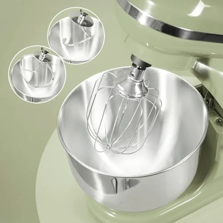 Cecotec Cecomixer Merengue 5L, Rühr- und Knetmaschine mit 1200 W, 6 Stufen, 5-Liter-Edelstahlschüssel, elegantes grünes Design und Zubehör – Bild 3