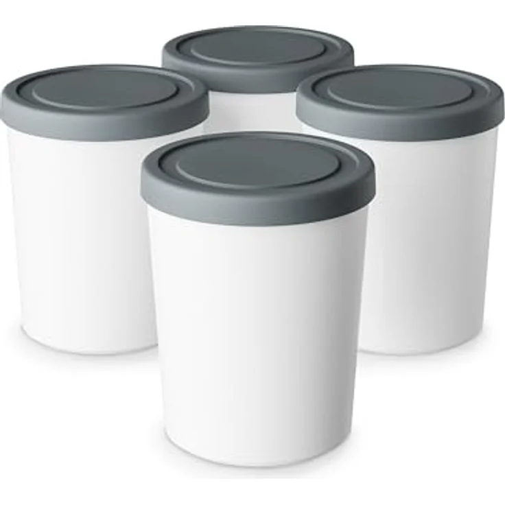 Klarstein Eisbehälter-Set, 4x 180ml Kunststoffbehälter mit Deckel, spülmaschinenfest, stapelbar, passend für Klarstein Eismaschinen – Bild 1