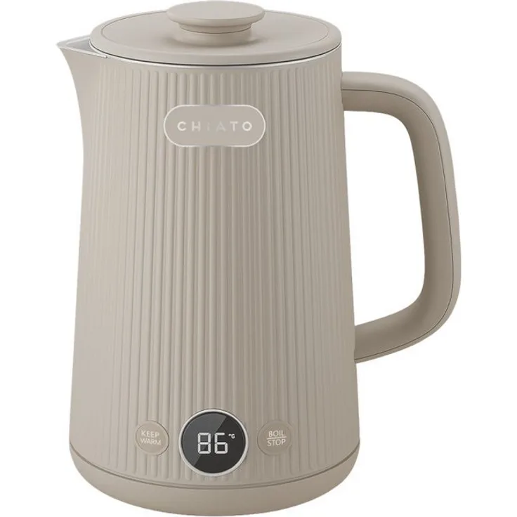 CHiATO heatPLAY Groove, Wasserkocher mit 1,7 Litern, smartem Temperaturdisplay und Warmhaltefunktion