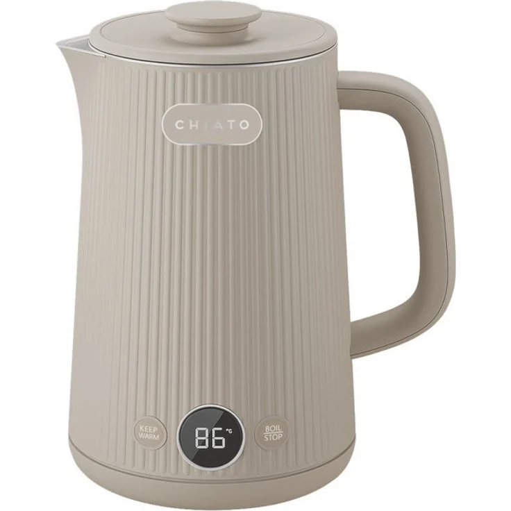 CHiATO heatPLAY Groove, Wasserkocher mit 1,7 Litern, smartem Temperaturdisplay und Warmhaltefunktion