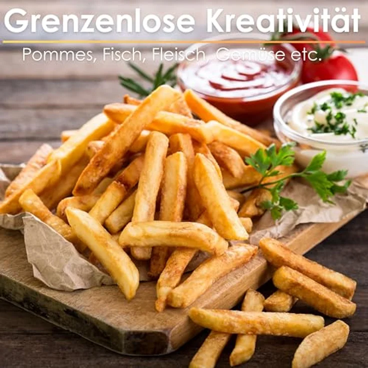Steinborg Heißluftfritteuse 2 Kammern 8 Liter XXL Air Fryer 4 in 1 Mini Backofen, 2000 Watt, Antihaftbeschichtung, Umweltfreundlich - Schwarz – Bild 4