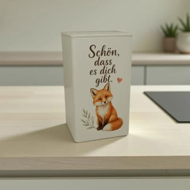 speecheese Dose 900ml Fuchs, Aufbewahrungsdose mit Herzmotiv und Spruch, Metall – Bild 2