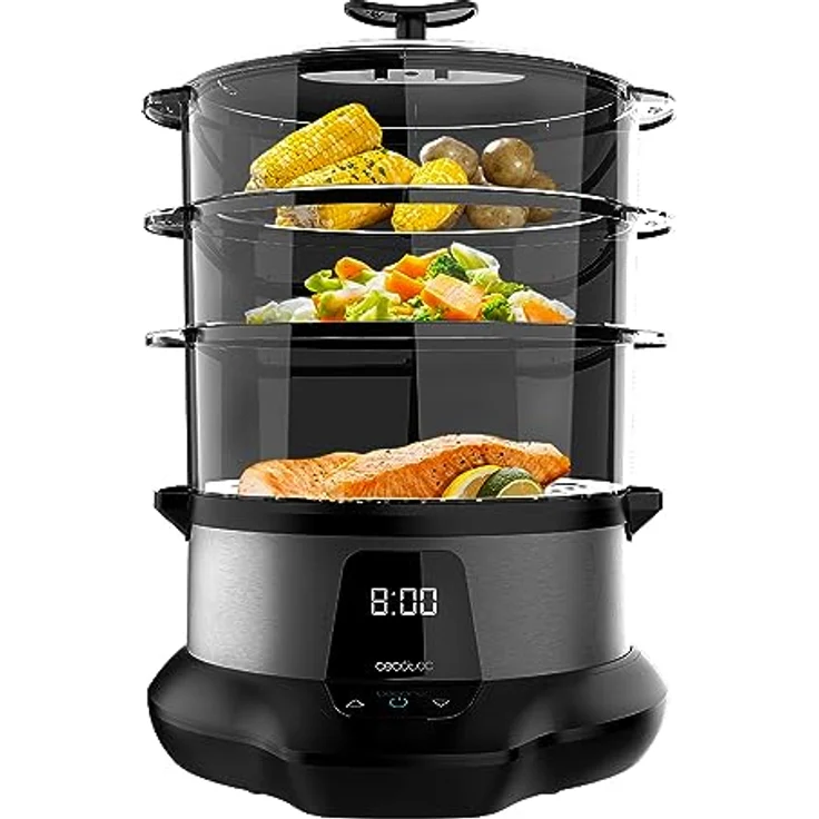 Cecotec Dampfgarer VapoVita 3000 Pro, Digitaler Dampfgargerät mit 1000 W, 1 Liter Kapazität, inklusive 3 Behältern, spülmaschinengeeignet – Bild 1