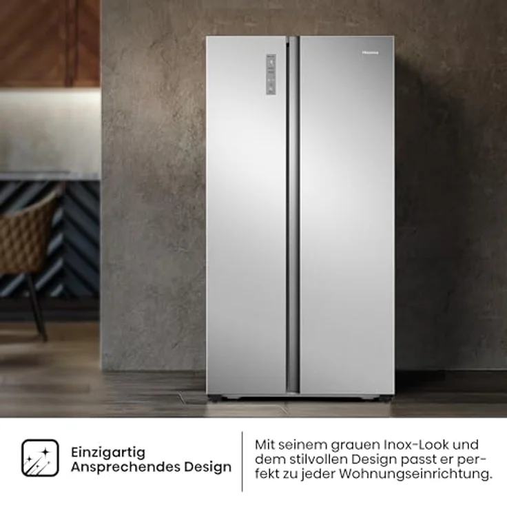 Hisense RS677N4ACC 20011475 Side-by-Side-Kühlschrank, freistehend, inoxfarben, Energieklasse C – Bild 11