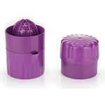 Börner Saftpresse (Violett) • Zitruspresse für frische Obst-/Gemüsesäfte • Entsafter mit Saftbehälter • Orangenpresse manuell • Fruchtpresse